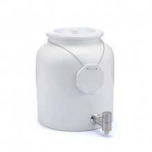 陶瓷牛奶鼎果汁鼎商用不锈钢自助餐咖啡鼎豆浆机桶饮料机龙头标努 白色陶瓷牛奶罐10L 含盖子龙头吊牌