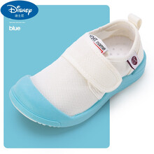 迪士尼童年不同样 潮酷童鞋小孩子舒适透气幼儿园室内鞋表演鞋儿童一脚蹬帆布鞋春秋小白鞋宝宝布鞋 蓝色 25