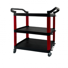 汽车洗车美容店工具车塑料三层多功能小手推车汽修店精洗4S店餐车定制 三层推车(加厚款)