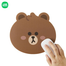 LINE FRIENDS MINI系列布朗熊脸型鼠标垫可爱办公用品周边动漫 布朗熊 22*19.8CM
