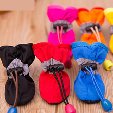 小狗狗的鞋子泰迪小型犬宠物比熊防掉鞋套雨鞋防水不掉脚春秋软底TX. 黄色一套 1号