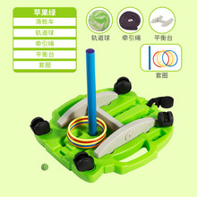 感统训练大滑板车儿童四轮平衡板早教幼儿园体智能前庭恢复器材儿童室内家用前庭教具玩具静音家庭滑行车 绿火箭滑行车五合一