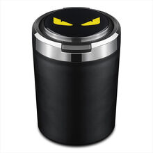 适用于丰田卡罗拉21款雷凌凯美瑞汉兰达RV4亚洲龙荣放车烟灰缸金属内胆车载用品 小怪兽(黑色)金属内胆