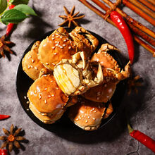 香辣蟹罐装一元蟹小螃蟹熟食即食海鲜全母蟹大闸蟹麻辣蟹钳小零食 305克全母1罐(香辣味)