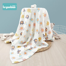 乐韵宝（leyunbaby）婴儿浴巾6层纯棉纱布浴巾 男女宝宝洗澡巾抱毯包巾新生儿童家纺大毛巾被盖毯