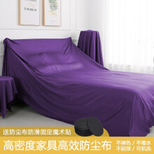 元素空间 沙发防尘布挡灰家居遮灰盖布 盖家具的布 盖床防尘罩遮灰布床防尘罩遮尘布大盖布挡灰布料 紫色 3.5*4米，2米床，欧式贵妃床靠背，大衣柜