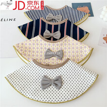 ins纯棉婴儿口水巾新生儿宝宝围嘴男宝宝绅士领结假领360度旋转防水新生防水围兜围脖男童韩版洋气 三条组合装拍下备注 均码