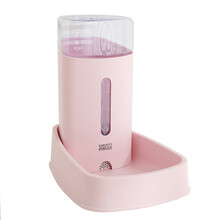 吉姆贝贝 猫碗猫食盆狗食盆双碗狗狗防打翻水碗猫咪一体自动饮水二合一投食机 自动喂水器(3800ml）粉色