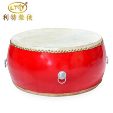 利特莱依-18红扁鼓牛皮鼓威风锣鼓成人大鼓儿童演出鼓舞蹈节奏鼓教学专用鼓乐器配红绸