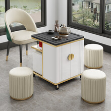 移动茶台桌  移动茶车家用多功能茶几迷你功夫茶桌椅组合火烧石轻奢小茶台 定制请联系在线客服 整装