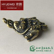 欢韵（HY）铜器古玩古董杂项收藏老货仿古黄铜实心纳福金蟾办公摆件