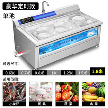 商用厨房洗菜洗碟器饭店全自动洗碗机餐厅用小型超声波洗碗机 【豪华定时款】1.8米单池