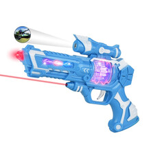 儿童电动玩具枪声光音乐冲锋枪男孩子玩具枪2-3幼儿4-6岁宝宝 闪光电动玩具枪-蓝色