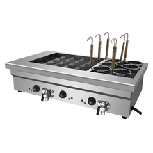 hotkitch 电热格子双缸关东煮机器商用麻辣烫锅小吃设备串串香煮面炉汤池不锈钢电炸锅商用燃气摆摊 20格关东煮+煮面炉【电热款】