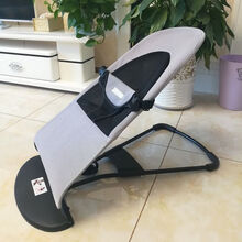 婴儿摇摇椅躺椅哄宝哄娃神器摇椅儿童哄睡摇篮椅宝宝安抚可调摇椅 灰色双网 不加玩具架