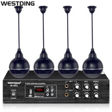 威斯汀( WESTDING) B-08同轴吊球吸顶喇叭音响套装 吊顶背景音乐公共广播悬挂吊球音箱喇叭M-665功放拖四