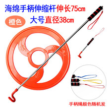 滚铁环 成人 幼儿园滚铁环儿童推铁环滚铁圈风火轮成人滚环滚圈环90后怀旧玩具 大号38cm橙色+75cm伸缩杆