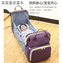 RGTC  2021新款妈咪包折叠婴儿床中床大容量多功能背包床外出母婴包双肩WH1 蓝色