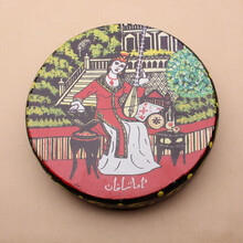 新疆手鼓20厘米 民族乐器实木手工牛皮手鼓舞蹈手鼓 美女拉琴 15厘米