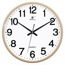 钟表挂钟客厅时尚创意个性时钟挂表简约家用静音电子石英钟挂墙上可第 【德国品牌机芯】香槟金 12英寸(直径30.5厘米)