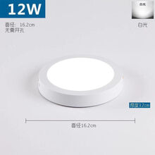 YIYEXING明装厨房LED吸顶灯厨卫卫生间洗手间厕所浴室走廊过道防水防雾灯 直径16.2cm 12W 白光 圆形