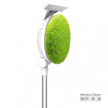 全自动擦玻璃器擦窗户擦拖地机天花板家用带刮水板一体清洗机电动伸缩杆擦刮一体清洁机器 橄榄绿