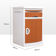 礼达康 医用病房床头柜病床专用ABS床头柜简约时尚加固文件柜 【木纹色】大号