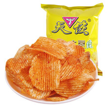 天使 土豆片 云南特产休闲食品洋芋片 膨化食品 办公室零食小吃薯片 椒香麻辣味100g*20袋(整箱)
