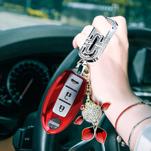 镶钻2021款适用于日产钥匙套轩逸车骐达奇骏天籁逍客扣新14代包19蓝鸟高档2020款尼桑途乐壳女 魅力红+金鱼+钻扣