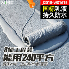 大禹神工 JS屋顶防水涂料胶补漏材料卫生间外墙裂缝防漏房顶楼顶屋面聚合物乳液堵漏王 【屋顶/水池/厨卫】1kg乳液/约4m²