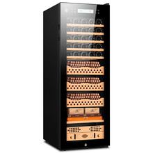 茄龙（CIGARLOONG） CL-168C1恒温恒湿雪茄柜智能压缩机雪茄柜雪松木榉木实木雪茄柜 雪松木裸养3+1+6红酒