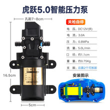 12V伏农用电动喷雾器水泵电机高压打农药机配件马达大功率自吸泵 虎跃0.8MPa 大流量智能高压水泵-关枪自停