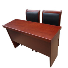 聚采盛信 会议室双人三人条桌培训桌实木贴木皮油漆学校课桌椅组合可定做 实木1.2*0.4米（红胡桃）