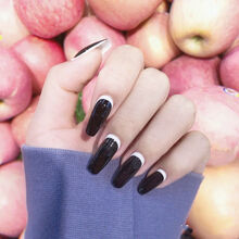 嫛媺手工美甲贴片显白可定制小众穿戴甲欧美黑白鸳鸯款成品假指甲 亮面XS 亮面鸳鸯