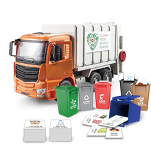 双鹰 大号搅拌机混凝土水泥搅拌车运输翻斗车洒水车手动工程车卡车货车罐车模型遥控儿童玩具车男孩生日礼物 垃圾分类环卫车 官方标配