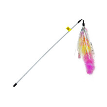 田田猫羽毛长杆耐咬耐抓幼猫磨牙猫玩具猫用品逗猫棒互动猫玩具 透明杆