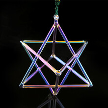 透明七彩摩卡巴水晶金字塔音乐能量聚镇水晶乐器水晶钵喜马拉雅山雨乐器 7寸