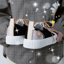 蓓尔帆布鞋女学生板鞋韩版百搭糖果色休闲鞋2021新款ins潮鞋 8975黑灰 35