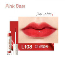 PINKBEARPINKBEAR皮可熊琉光镜面水唇釉小布丁口红女学生唇彩唇蜜持久 L108 甜椒星云