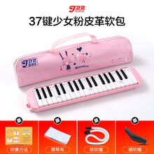 嘉德瑞口风琴37键32键初学者小学生用专业演奏级吹管乐器幼儿童女 【37键少女粉-皮革软包】一套吹管组(吹管吹嘴)