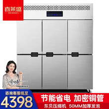 喜莱盛四门冰柜六门冰箱商用冷藏冷冻保鲜柜展示柜双温立式冷柜不锈钢大容量冰箱厨房冰柜急冻柜 六门全冷冻（ 不锈钢门）