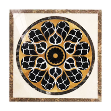 石煌石艺天然大理石别墅室内地面拼花客厅玄关电梯大厅地砖地板石材拼图电脑水刀拼图 拼花定制艺术砖 红色