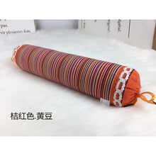 肩颈护胫黄豆枕头颈椎枕修复颈椎专用脊椎反弓病人圆柱富贵包-花睡神 桔红色黄豆圆枕
