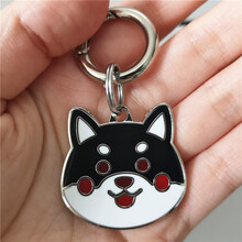 柴柴 金属狗牌柴犬柯基铭牌身份牌 防走失激光刻字合金定做订制 黑柴 M-中型