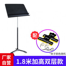 乐谱架子可升降家用歌谱阅谱台古筝吉他小提琴架加粗加厚书架 加高款【单手可升至1.8米】双层谱台谱架