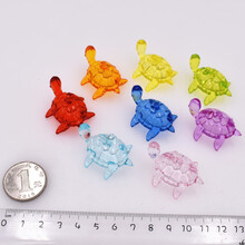 亚克力水晶小天鹅动物吊坠女孩子儿童DIY串珠宝石玩具小饰品挂件 【乌龟】8色