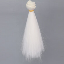 新品BJD陶瓷娃娃假发SD刘海高温丝可儿ob棉花娃多色加厚发排假毛材料 1001#白色 横长1米竖长15厘米