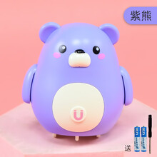 网红电动摇摆磁力小鸡可爱磁性鸭子小分队儿童抖音女孩宝宝玩具男 电动摇摆的小熊-紫色