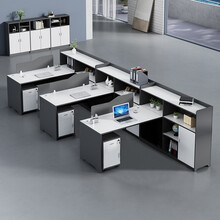 隆旭 办公桌财务桌现代简约职员工位屏风隔断卡位电脑桌  F型三人位