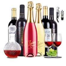 醉慕 甜型红酒 白葡萄酒 起泡酒 气泡酒 干红葡萄酒 整箱组合装 送 香槟红酒杯酒具套装 6瓶组合装